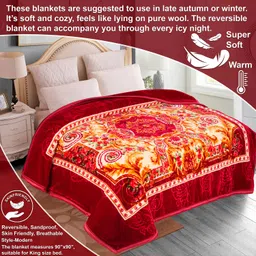 vas collections Embroidered Double Mink Blanket for Heavy Winter image 2