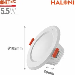 halonix KORNET MAX 5.5W Downlighter white 75mm Cut out Pack 2 Ceiling Light Ceiling Lamp image 3