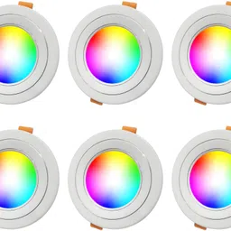 mvl 9W 7-in-1 Round LED Conceal Panel Down Light Colour Changing Light (Red/Blue/Pink/Green/Yellow/Sky-blue/White, Pack of 6) Ceiling Light Ceiling Lamp-picture-19