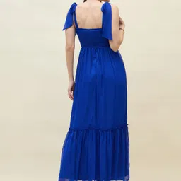 aayu Women Layered Blue Maxi/Full Length Dress image 2