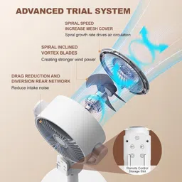 Artifax Air Circulator Tower Fan 2-in-1 Table & Pedestal, BLDC Motor, 5-Speed, Type-C Charging 8000 mAh USB Fan image 4