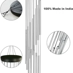 axtella Premium Metal Wind Chime Silver Plated Windchime image 3