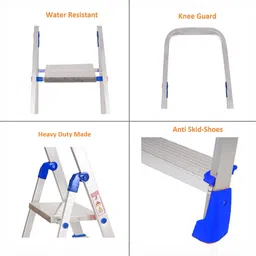 flipkart smartbuy Wide Step Anti Skid Shoes 5 Step Aluminium Ladder image 5