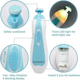 finaro Electric Baby Nail Trimmer with 6 Grinding Heds for Newborn Infants and Toddlers image 4