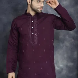 anouk Men Printed Silk Blend Straight Kurta-picture-41