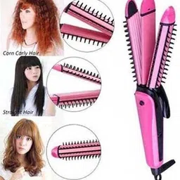 Viksenterprise 3 in 1 Hair Straightener Prefect Curlerand Crimper 8890-(NHC) Hair Straightener for women Hair Straightener image 4