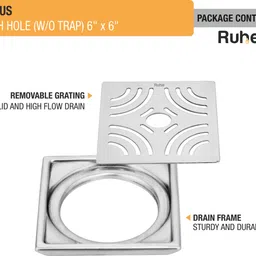 ruhe Floor Stainless Steel Push Down Strainer image 3