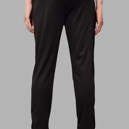 anand Men Solid, Self Design, Striped, Chevron/Zig Zag Black Track Pants image 3