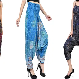 fusfus Printed Rayon, Cotton Women Harem Pants-picture-34