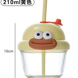 ogaura Cute Cartoon Duck Face Sipper Cup for Kids |Portable Glass Jar Sipper image 4