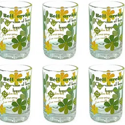crockware (Pack of 6) Flower Printed 150ml Glass Set – 6 Pieces for Your Refreshing Moments Glass Set Water/Juice Glass image 4