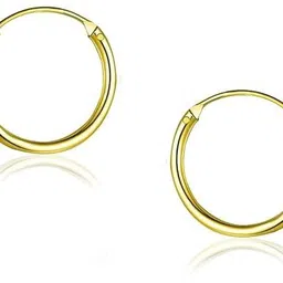 sivyaa Hoop Bali Earring | Pure 925 Sterling Silver in Gold Finish Sterling Silver Hoop Earring, Huggie Earring, Earring Set-picture-10