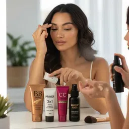 emrika Makeup Base Kit – BB Cream, CC Cream Foundation, 3-in-1 Primer & Makeup Fixer image 2