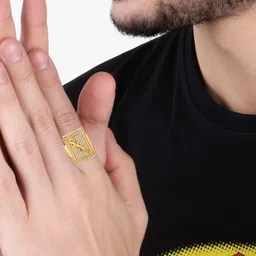 mahi creation Brass Diamond Gold Plated Ring image 2