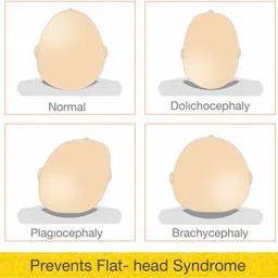 babesite BABY SEED PILLOW, Pillow for Newborn Baby-Round Head Shaping Pillow, 0-12 Months Mustard Seeds, Cotton Animals Baby Pillow Pack of 1 image 3