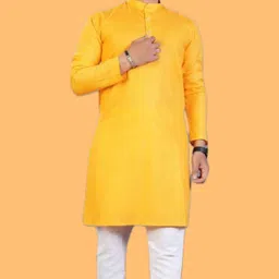 Men Solid Cotton Blend A-line Kurta-image-16
