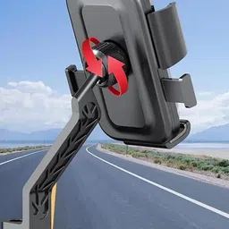 huntindia Perfect for Multiple Uses & Handlebar Fit One-Click Locking Bike Mobile Holder Bike Mobile Holder image 1