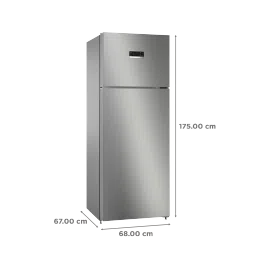 BOSCH Series 4 334 Litres 3 Star Frost Free Double Door Convertible Refrigerator with Temperature Display (CTC35S032I, Sparkly Steel) image 3