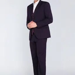 park avenue Men SB2 PEAK S.SLIM FIT 3PC SUIT Solid Suit image 4