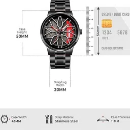 spinner Rotating Analog Watch-36S Analog Watch - For Men Car wheel | Spinning | Roatating | Gyro | Red Analog Watch - For Men SPM02 image 4