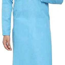 vibhuti Men Solid Cotton Blend Straight Kurta image 3