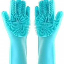 fufa Reusable Rubber Silicon Household Safety Wash Scrubber Heat Resistant Kitchen Gloves for Dish washing, Cleaning, Gardening Wet and Dry Glove hand gloves for kitchen Wet and Dry Glove (Free Size) Wet and Dry Glove-picture-18