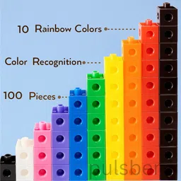 pulsbery Cubes Building Blocks 100 pcs Square Shape Toy for Kids(Multicolor) image 2