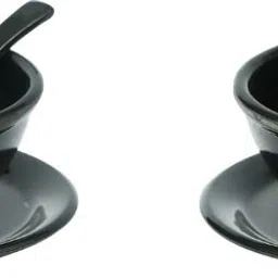 omkarixa Melamine Soup Bowl Melamine Soup Bowl Set of 2 with Spoon & Saucer-picture-40