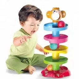 snm97 Monkey ball drop toy for babies and toddlers 5 layer tower run swing ball image 1