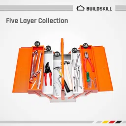 buildskill BITB175 / BITB5 Cantilever Home Professional Iron Powder Coated With 5 Shelf High Quality Tool Box image 4