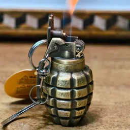 jgg jain gift gallery Metal Mini Hg Shape Military Flame Bomb Cigarette Lighter Pocket Lighter image 3