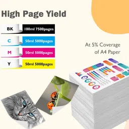 verena BTD60BK/BT5000 Refill Ink Compatible For DCP T400W, T450W,T300W,T800W Printer Black + Tri Color Combo Pack Ink Bottle image 3