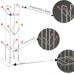 finearts Pack of 1 Stainless Steel Stainless Steel V Shape Cup Holder | Cup & Mug Holder image 2
