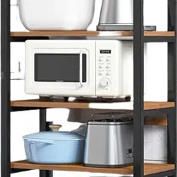 tekavo Microwave Oven Stand for Kitchen Organizer Shelf 1 Year Warranty Metal OTG Racks Wooden Kitchen Trolley-picture-14