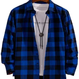 balino Men Regular Fit Checkered Cut Away Collar Casual Shirt-picture-12