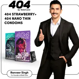 bold care 404 Super Nano Thin Condoms + Super Ultra Thin Strawberry Flavored Condom image 2