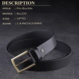 metronaut Men Casual, Evening, Formal, Party Black Genuine Leather Belt image 3