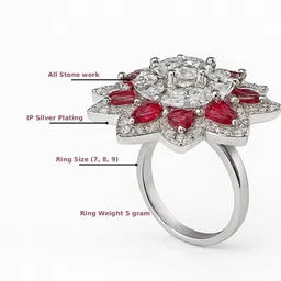 ancraftor Ring01 Silver Ruby Platinum Plated Ring image 5