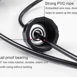 fitness scout Adjustable Steel Jump Rope Workout with Foam Handles for Fitness, Home Exercise Ball Bearing Skipping Rope image 3