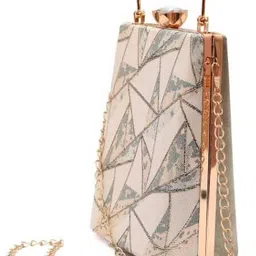 jasuniq Casual, Party Light Green Clutch image 3