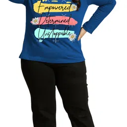 elite soul Pack of 2 Women Typography Round Neck Cotton Blend Multicolor T-Shirt image 5