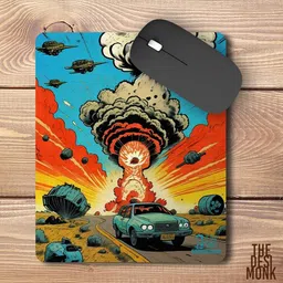 The Desi Monk Car Fight Anti Skid Mouse Pad for Laptops and Computers Non Slip Base Mousepad image 2