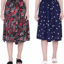 manat diva Women Printed A-line Multicolor Skirt-picture-28