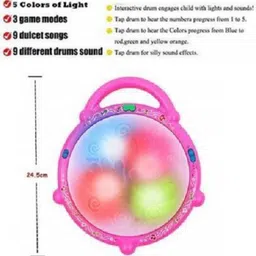 s yuvraj Flash Drum for Baby with 3D Lights, Music, Sounds and Drum Sticks | Battery Operated Lighting and Musical Toy for Kids image 4