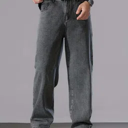 jaara Men Relaxed Fit Mid Rise Grey Jeans image 3