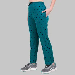 jeckward Women Polka Print Blue Track Pants-picture-10