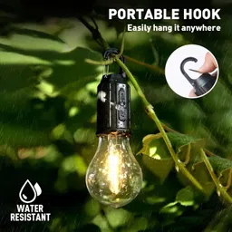 my homesworld Portable Outdoor Tent Light, LED Bulb Camping Lantern With Hook(Unbreakable Glass) Flood Light Outdoor Lamp image 5