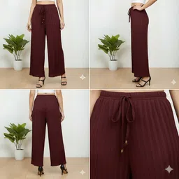 infinizy Pack of 5 Women Comfort Fit Black, Maroon, Dark Green, Beige, Blue Lycra Blend Trousers image 3