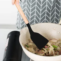 zingzest Wooden, Silicone Serving Spoon Set image 4