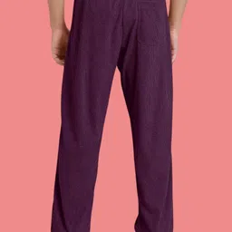 nivedanm Men Solid Purple Track Pants image 2